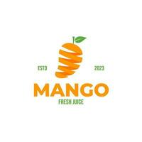 kreativ mango frukt organisk logotyp design vektor begrepp illustration aning