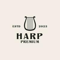 kreativ Harfe Logo Design Konzept Illustration Idee vektor