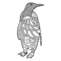 Pinguin Mandala Färbung Vektor Illustration Kinder und Erwachsene Design