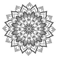 kreisförmig Muster Blume von Mandala Design mit Hand gezeichnet. einzigartig Design mit Blütenblatt Blume. Vektor Mandala Blumen- Muster mit schwarz und Weiß Hintergrund.