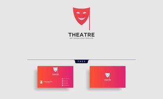 teater mask skådespelare logotyp mall vektor ikon element med visitkort
