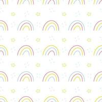 süß Kinder- nahtlos Muster mit Regenbogen und Sterne. Vektor Illustration Hintergrund