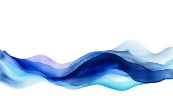 abstrakt Blau Aquarell Wellen Hintergrund. Aquarell Textur. Vektor Illustration.