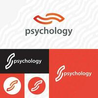 Psychologie minimal abstrakt Vektor Logo design.schwarz und weiß.modern Orange Farbe.