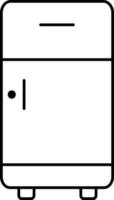 kylskåp ikon i svart linje konst. vektor