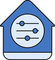 Clever Zuhause Rahmen Symbol im Blau Farbe. vektor