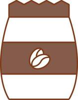 Kaffee Tasche Symbol im braun und Weiß Farbe. vektor