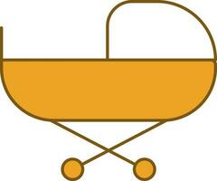 Baby Kinderwagen Symbol im Gelb und Weiß Farbe. vektor