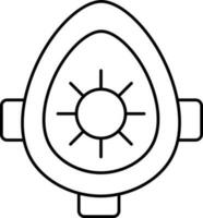 Sauerstoff Maske Symbol im eben Stil. vektor