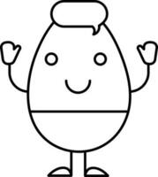 stroke stil tecknad serie manlig ägg ikon eller symbol. vektor