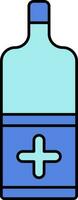 medicin flaska ikon i blå Färg. vektor