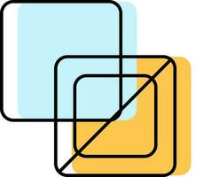Illustration von füllen und Schlaganfall Symbol im cyan und Gelb Farbe. vektor
