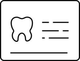 Dental Karte oder Bericht Symbol im schwarz Umriss. vektor