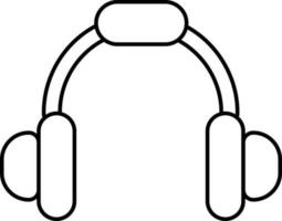 illustration av hörlurar ikon i tunn linje konst. vektor