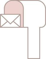 isoliert Briefkasten Symbol im Rosa und Weiß Farbe. vektor