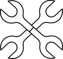 schwarz Gliederung doppelt Schlüssel Symbol oder Symbol. vektor