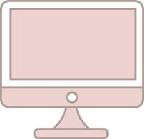isolerat dator ikon i rosa och vit Färg. vektor