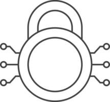 Cyber Sicherheit Symbol oder Symbol im Linie Kunst. vektor