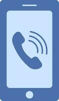 Handy, Mobiltelefon Anruf Symbol im Blau Farbe. vektor