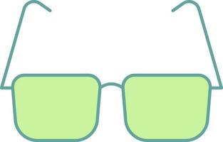 Goggle Symbol im Grün Farbe. vektor
