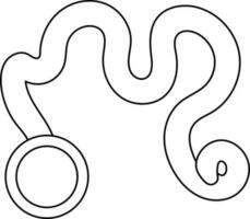 tunn linje orm fyrverkeri ikon eller symbol. vektor