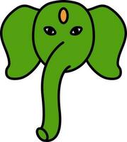 ganesha logotyp ikon i grön och orange Färg. vektor