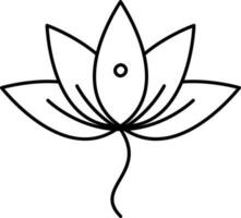 lotus ikon i svart linje konst. vektor