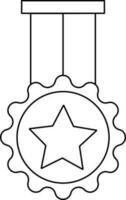 medalj ikon eller symbol i tunn linje konst. vektor