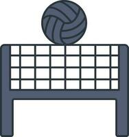 Volleyball Netz Symbol im Blau und Weiß Farbe. vektor