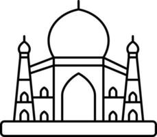 taj Mahal Symbol im eben Stil. vektor