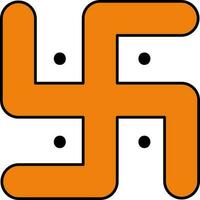 Hakenkreuz Symbol im Orange Farbe. vektor