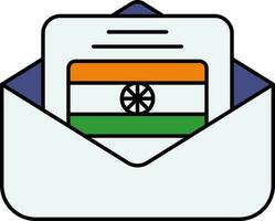 Indien brev eller lyckönskningar i kuvert ikon. vektor