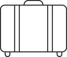resväska ikon i svart linje konst. vektor
