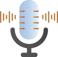 Podcast oder Stimme Aufzeichnung bunt Symbol im eben Stil. vektor