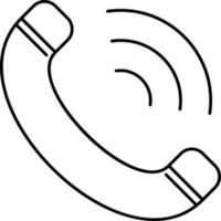 Telefon Anruf Symbol im schwarz Linie Kunst. vektor