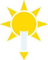 Illustration von Sonnenuntergang Symbol im Gelb und Weiß Farbe. vektor