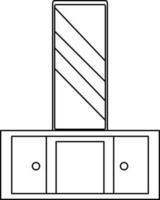 Schlaganfall Stil Illustration von Dressing Tabelle Symbol. vektor