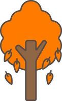träd ikon i brun och orange Färg. vektor