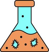 Illustration von Virus im erlenmeyer Flasche Symbol. vektor