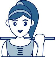 Frau Leichtathletik Symbol im Blau und Weiß Farbe. vektor
