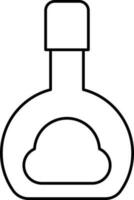 Bourbon Flasche Symbol im schwarz Linie Kunst. vektor