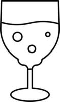 geradlinig Cocktail oder Wein Glas Symbol im dünn Linie Kunst. vektor