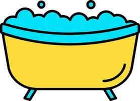 Badewanne Symbol oder Symbol im Blau und Gelb Farbe. vektor