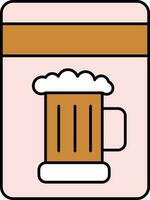 Bier Karte Symbol im braun und Rosa Farbe. vektor