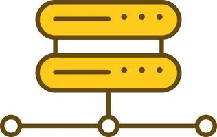 Server Verbindung Symbol im Gelb und braun Farbe. vektor