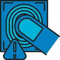 falsch Fingerabdruck Scan Symbol im Blau Farbe. vektor