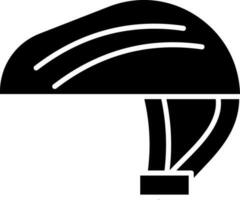 Illustration von Fahrrad Helm Symbol im schwarz und Weiß Farbe. vektor