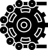 Illustration von Glyphe gedreht Kette Ausrüstung Symbol im eben Stil. vektor