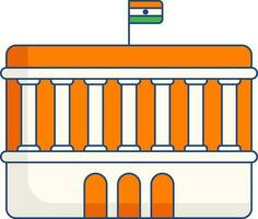 isolerat parlament hus ikon i platt stil. vektor