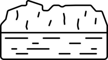 linje konst illustration av tabell berg ikon. vektor